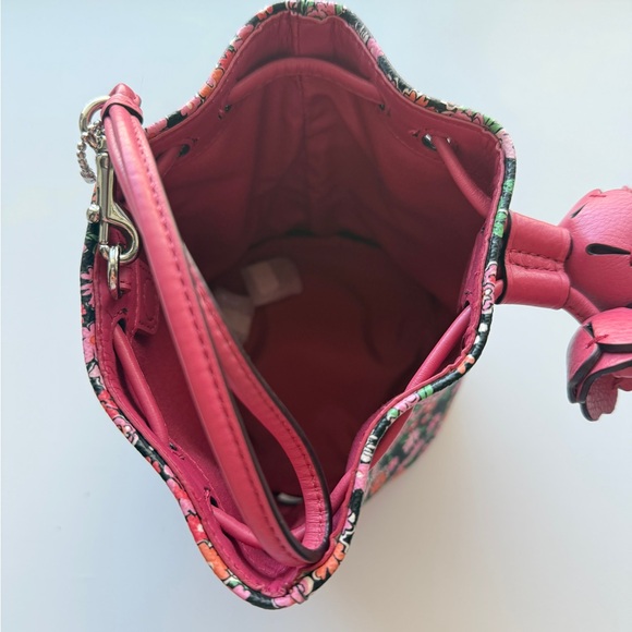 Coach Pink and Black Floral Mini Bag - Picture 3 of 6